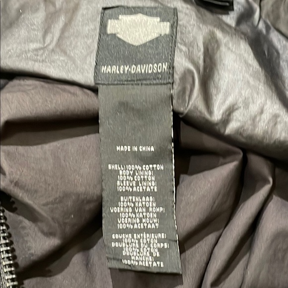 Black Lightweight JacketSize XL Harley Davidson Pockets Shoulder detail Cotton - Picture 12 of 16